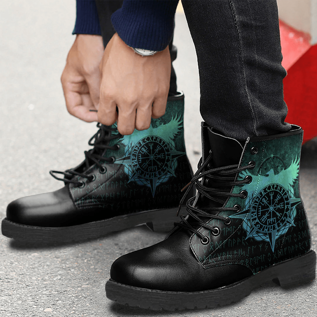 Boots Viking Fate 'Vegvisir Leather Boots