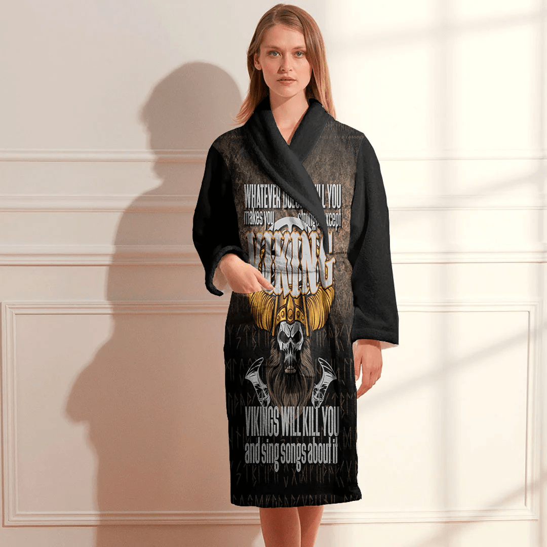 Bathrobe Viking Warrior Nordic Norse Mythology Valhalla Bath Robe