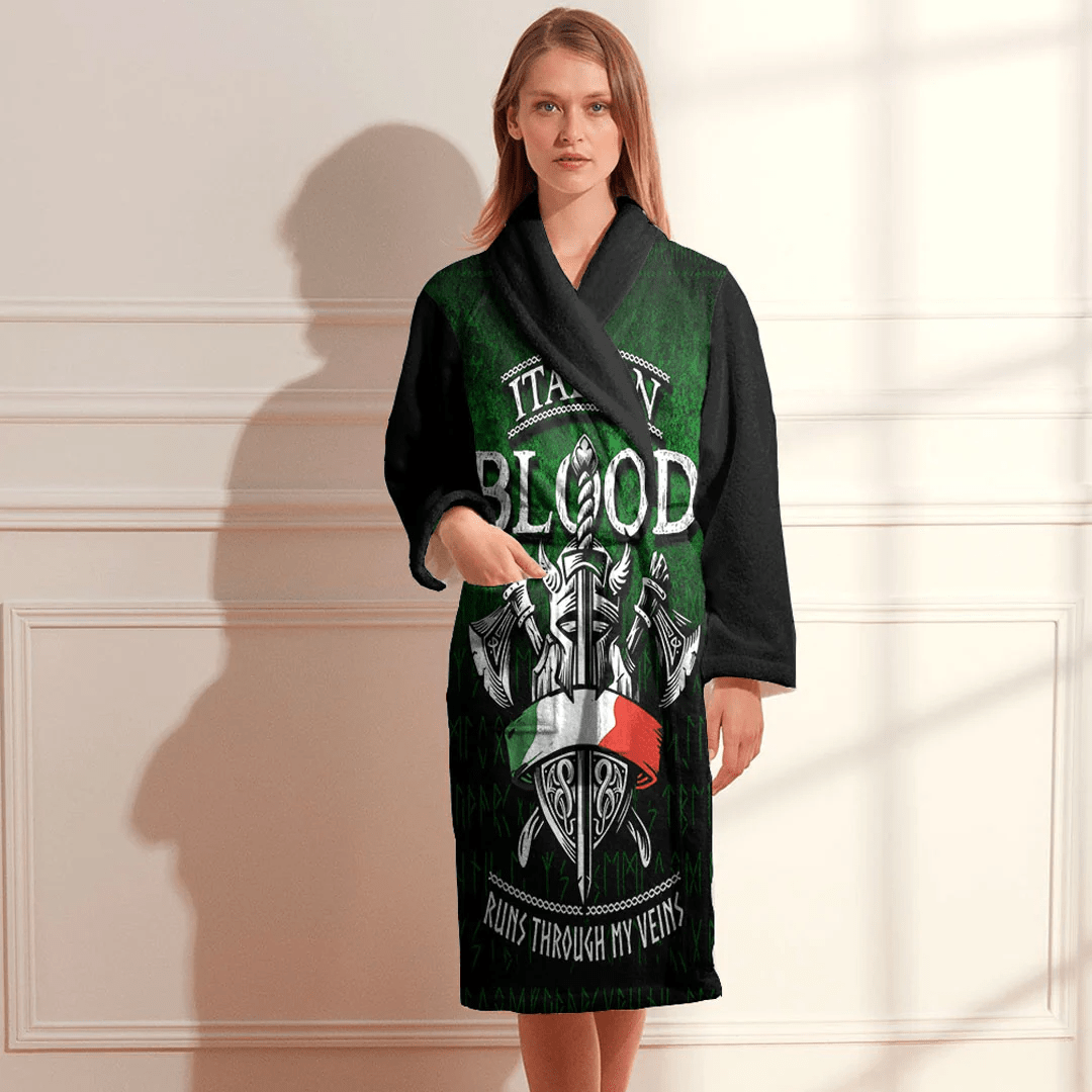 Bathrobe Italian Blood Runs Through My Veins Bath Robe
