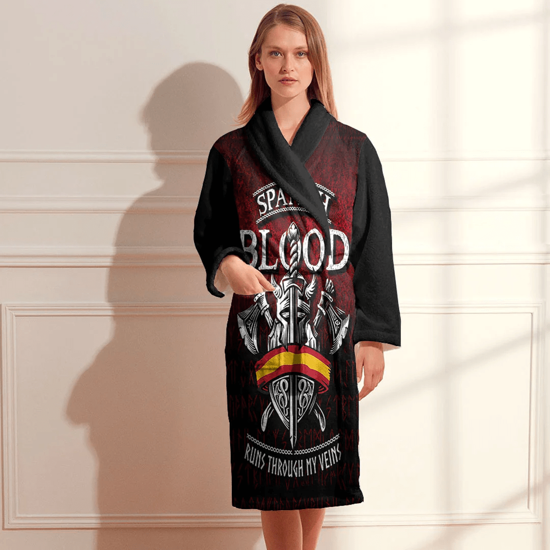 Bathrobe Spanish Blood Runs Through My Bath Robe