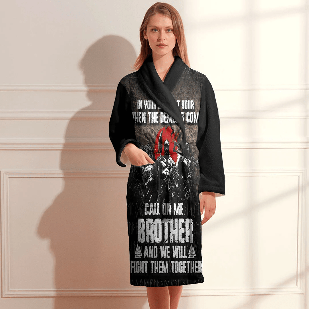 Bathrobe Viking Warrior In Your Darkest Hour Bath Robe