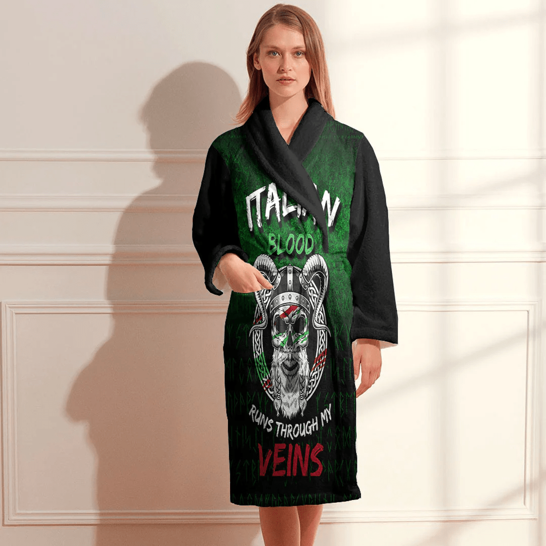 Bathrobe Italian Blood Runs Through My Veins Bath Robe