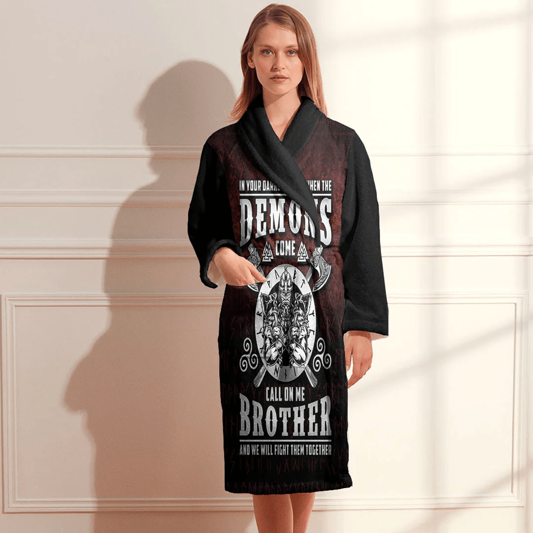 Bathrobe Valhalla Viking Odin Thor Norse Nordic Bath Robe