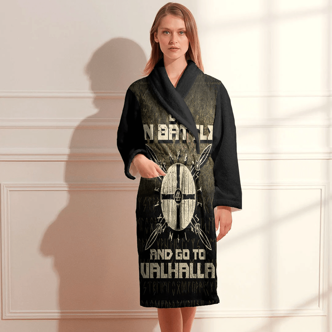Bathrobe Die In Battle And Go To Valhalla Viking Warrior Bath Robe