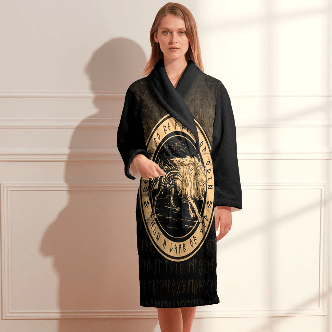 Bathrobe Wolf Of Odin Gold Bath Robe