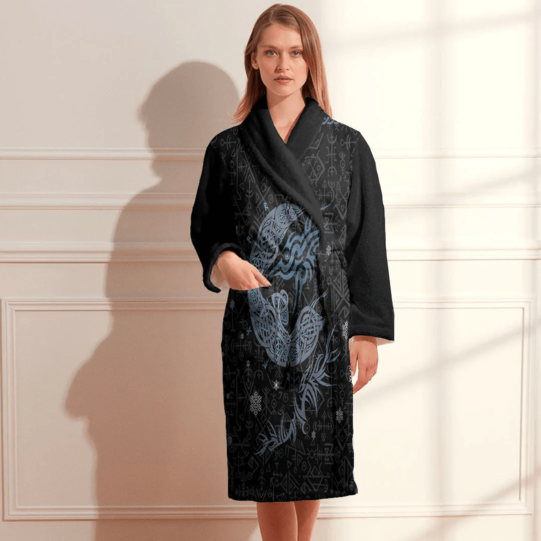 Bathrobe Vikings Fenrir Wolf Bath Robe