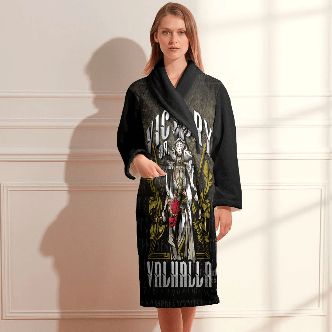 Bathrobe Victory Or Valhalla Norse Myth Viking Historical Bath Robe
