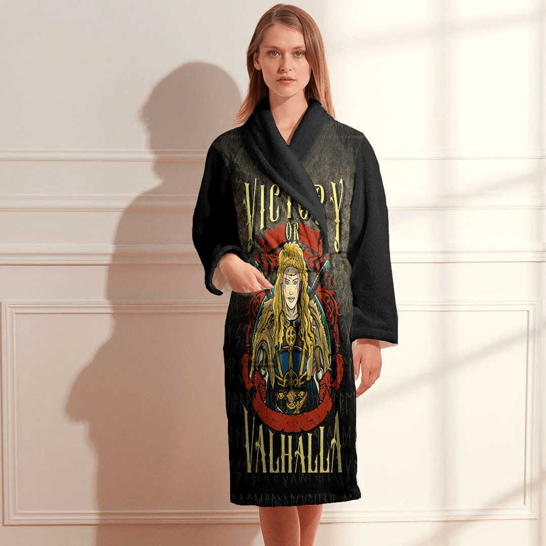 Bathrobe Viking Victory Or Valhalla Warrior Bath Robe