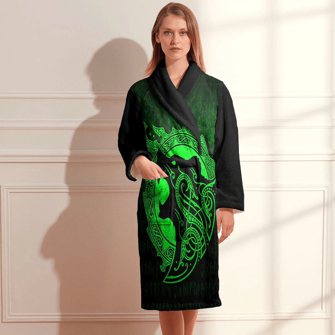 Bathrobe Viking Berserker Green Bath Robe