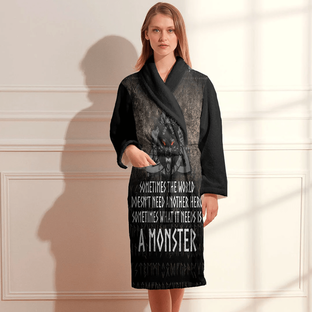 Bathrobe Viking Wolf Sometimes What It Needs Is A Monster Bath Robe
