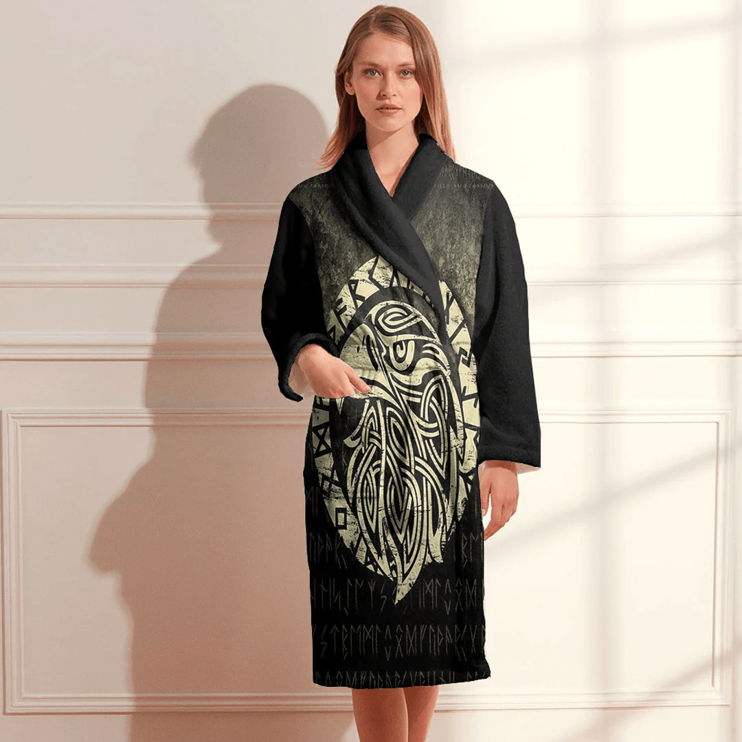 Bathrobe Viking Raven Bath Robe