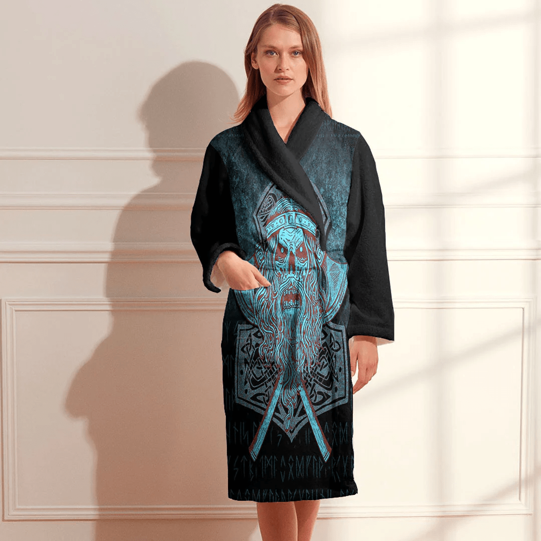 Bathrobe Viking Odin Blood Runs Through My Veins Bath Robe