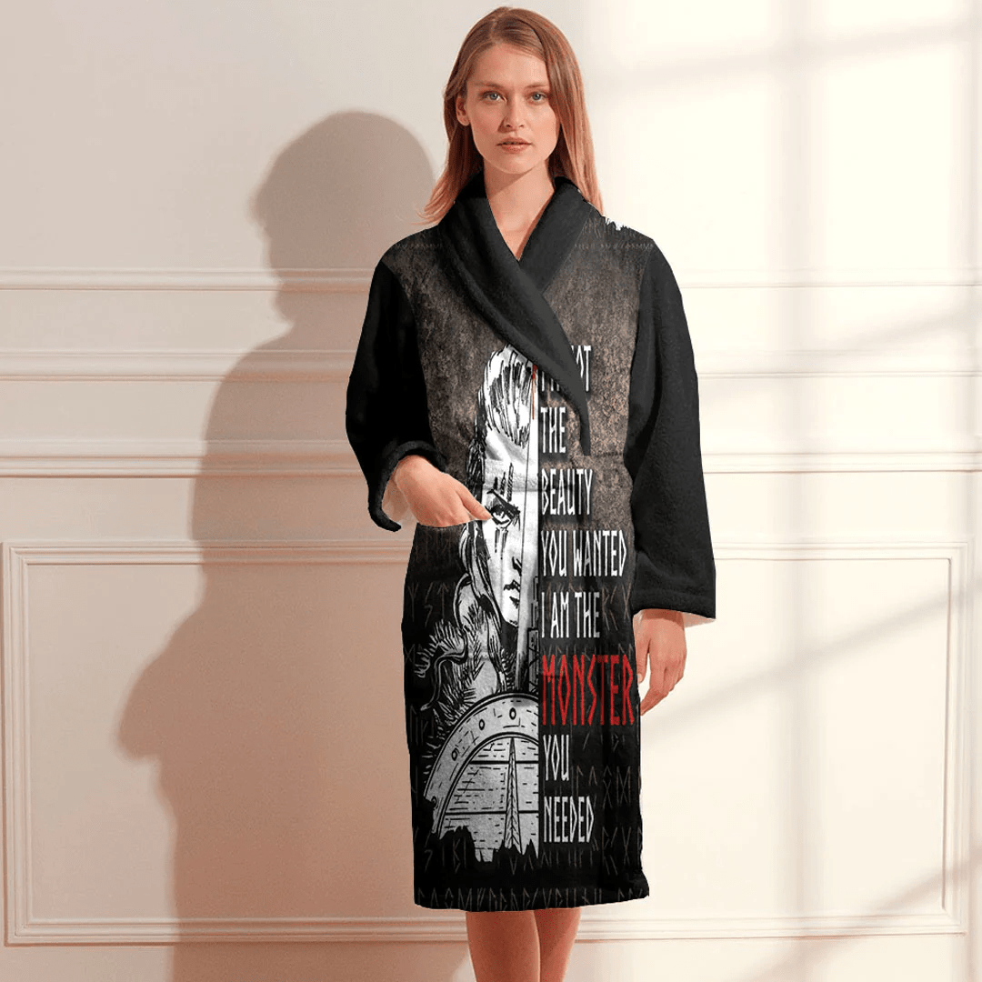 Bathrobe Viking Shield Maiden Valkyrie I Am The Monster You Needed Bath Robe