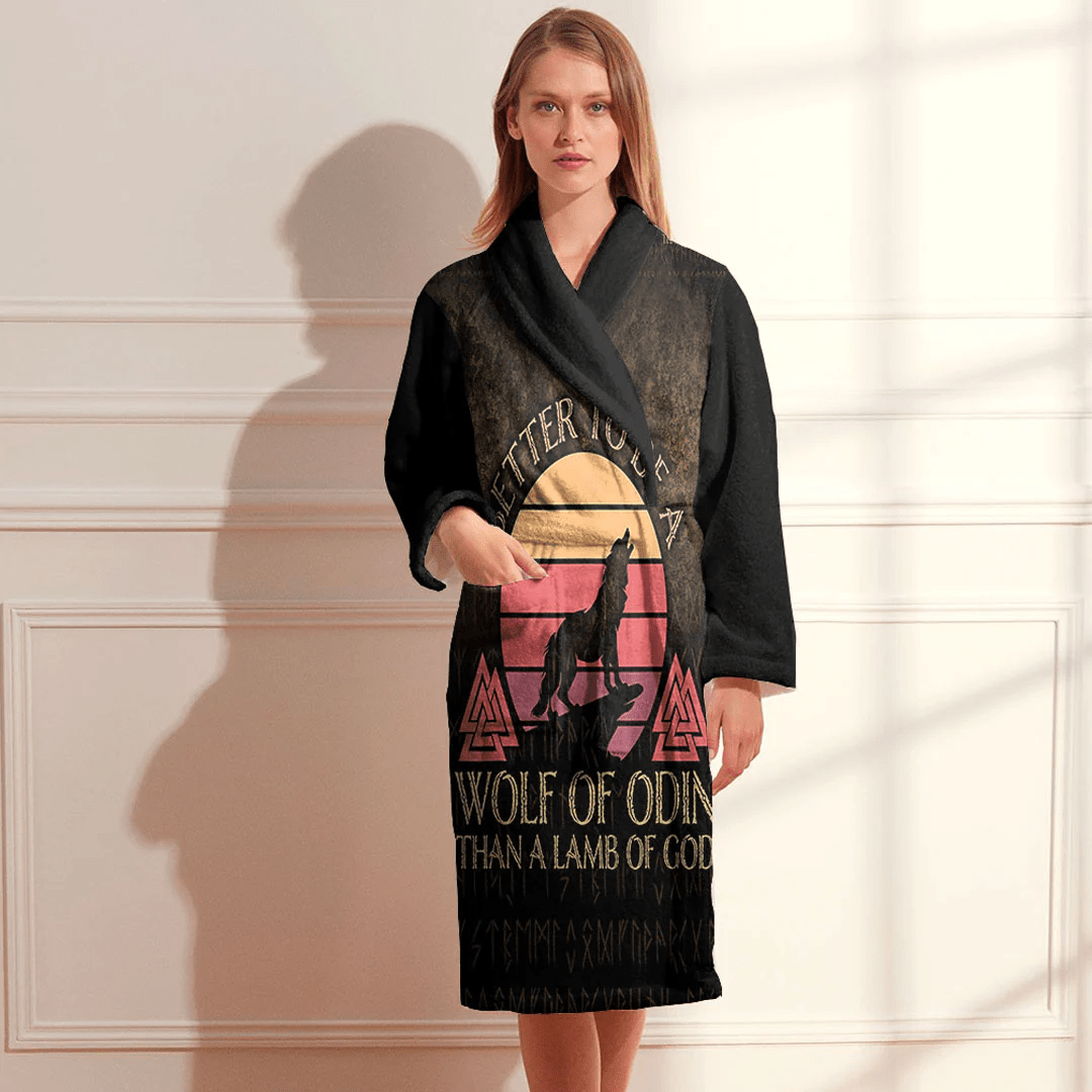 Bathrobe Viking Valhalla Viking Saying Better To Be A Wolf Of Odin Bath Robe