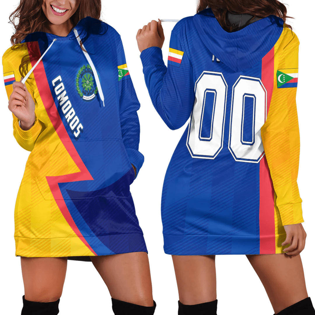 Clothing Custom Comoros Sport Football Hoodie Dress