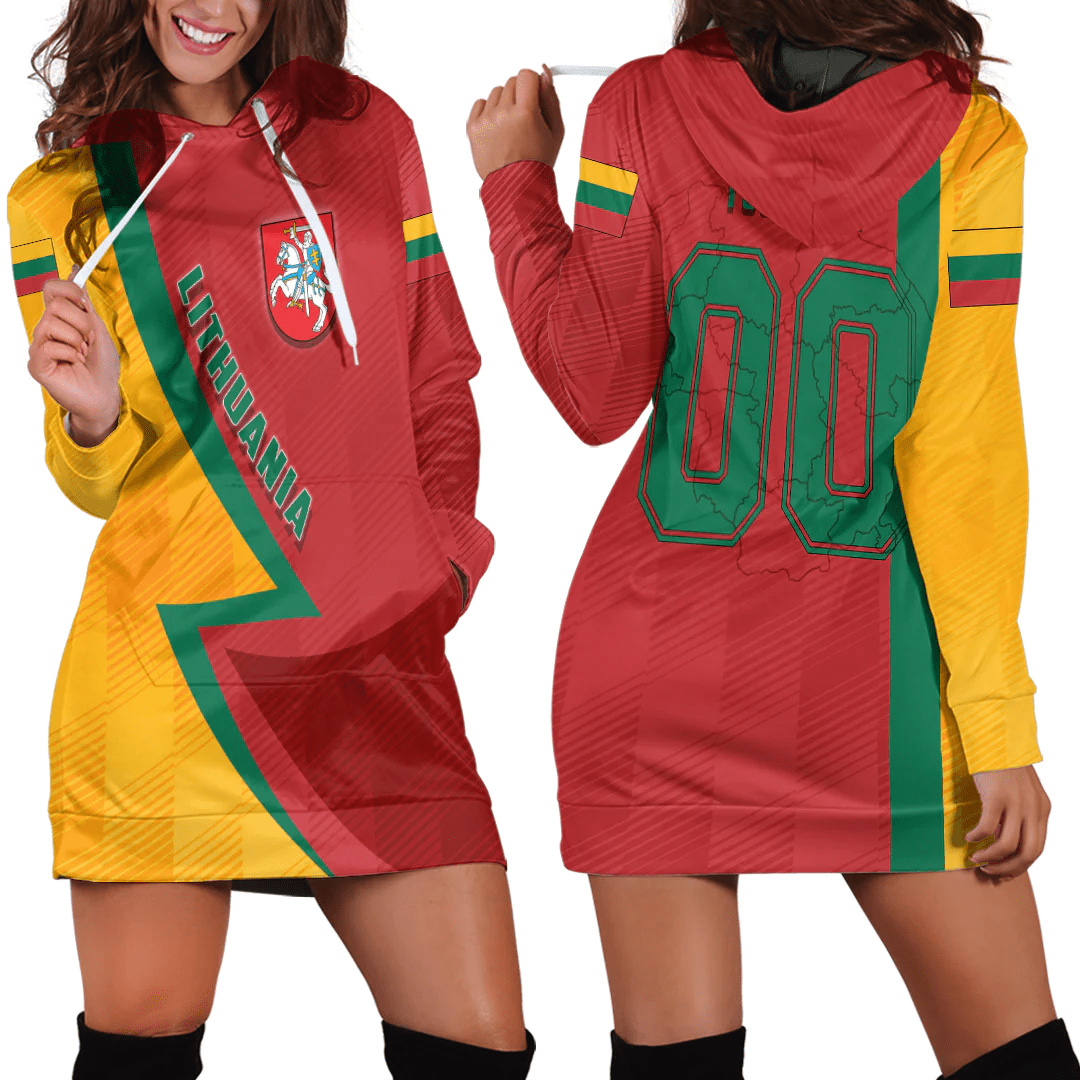 Clothing Custom Lithuania Sport Football Hoodie Dress