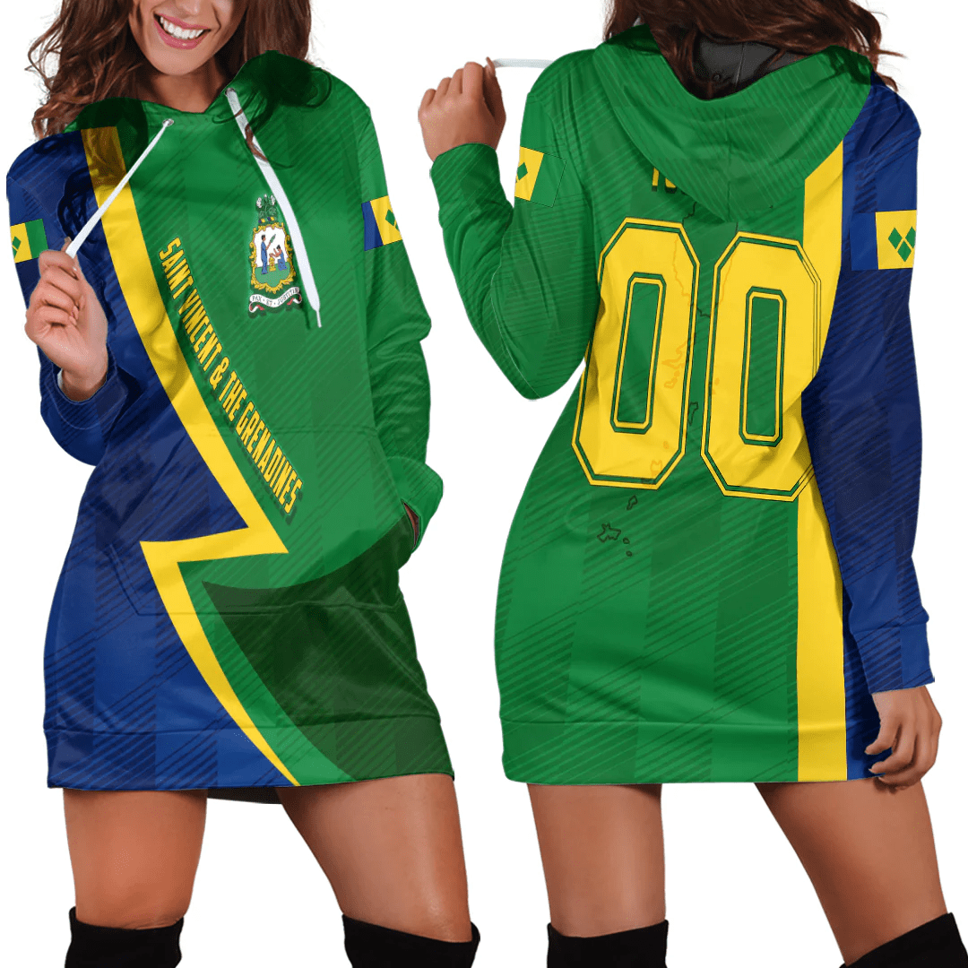 Clothing Custom Saint Vincent and The Grenadines Sport Football Hoodie Dress