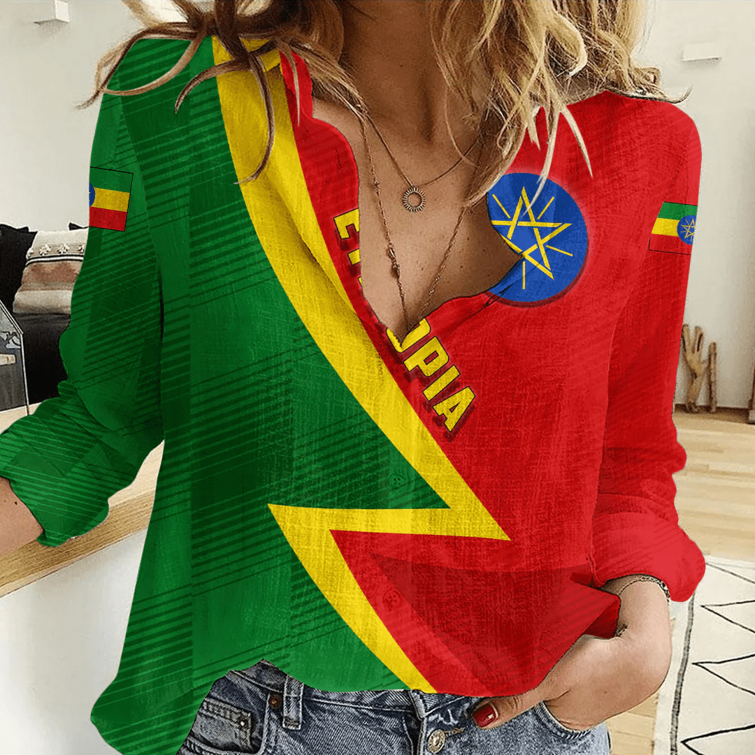 Clothing Custom Ethiopia Sport Football Women's Casual Shirt