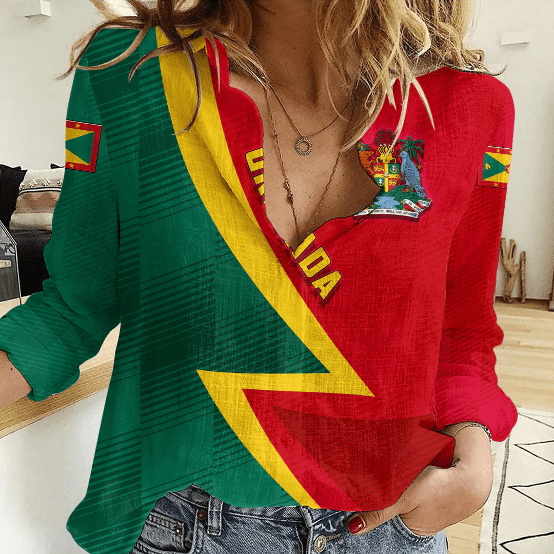 Clothing Custom Grenada Sport Football Women's Casual Shirt