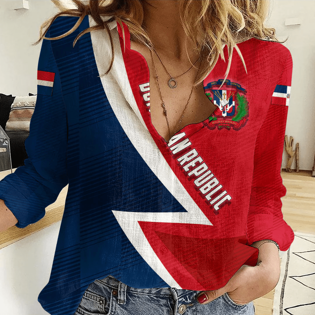 Clothing Custom Dominian Republic Sport Football Women's Casual Shirt
