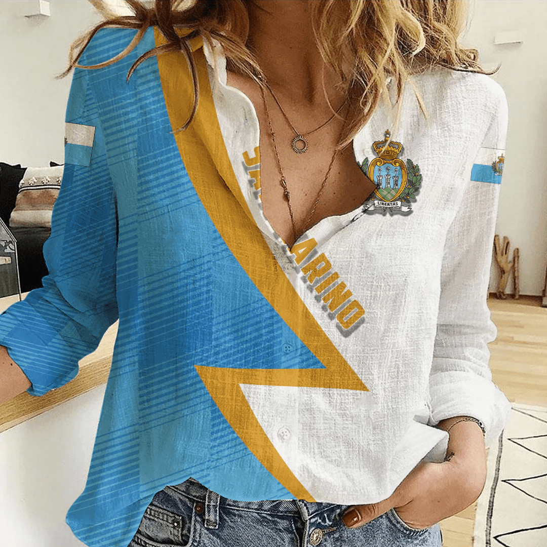 Clothing Custom San Marino Sport Football Women's Casual Shirt