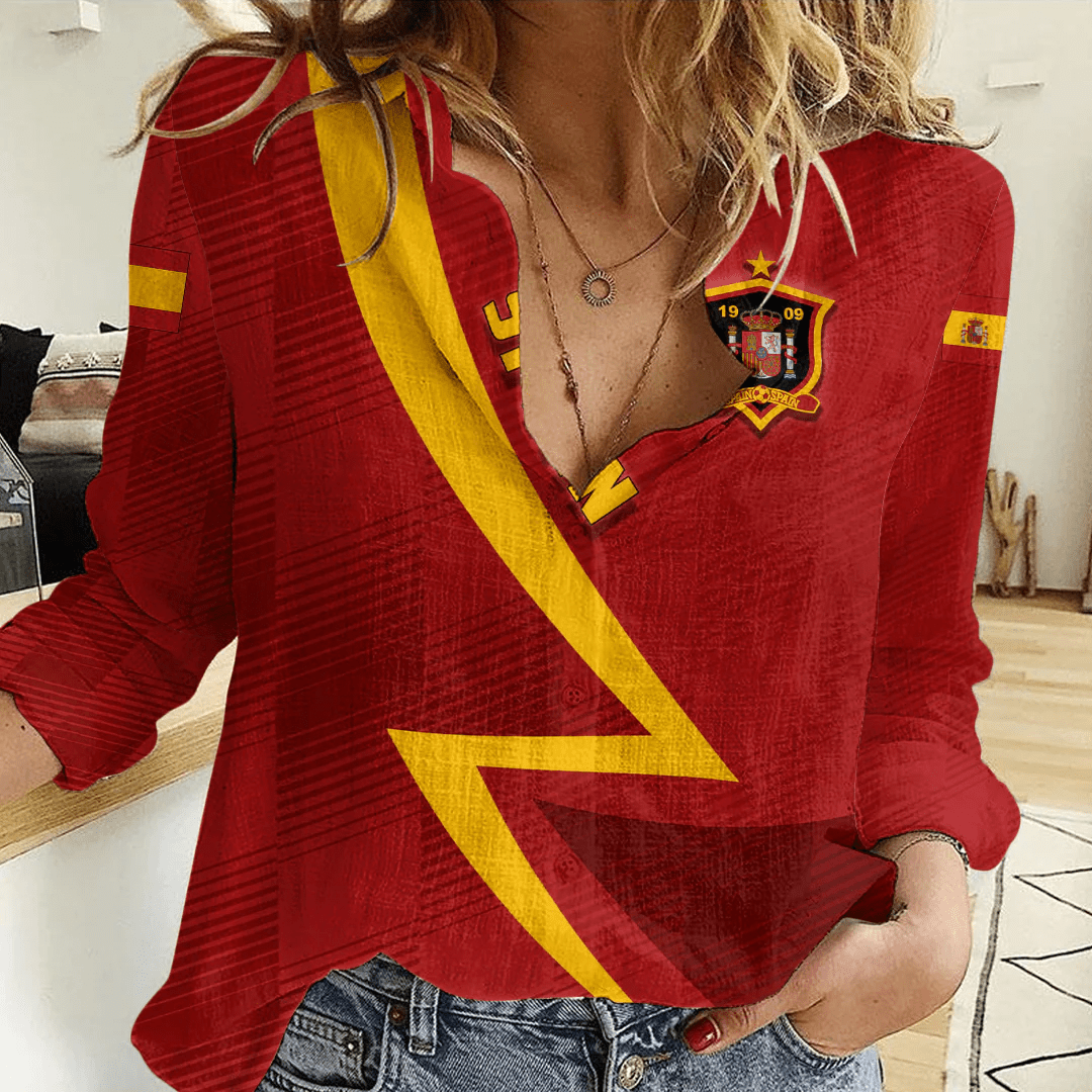 Clothing Custom Spain Sport Football Women's Casual Shirt