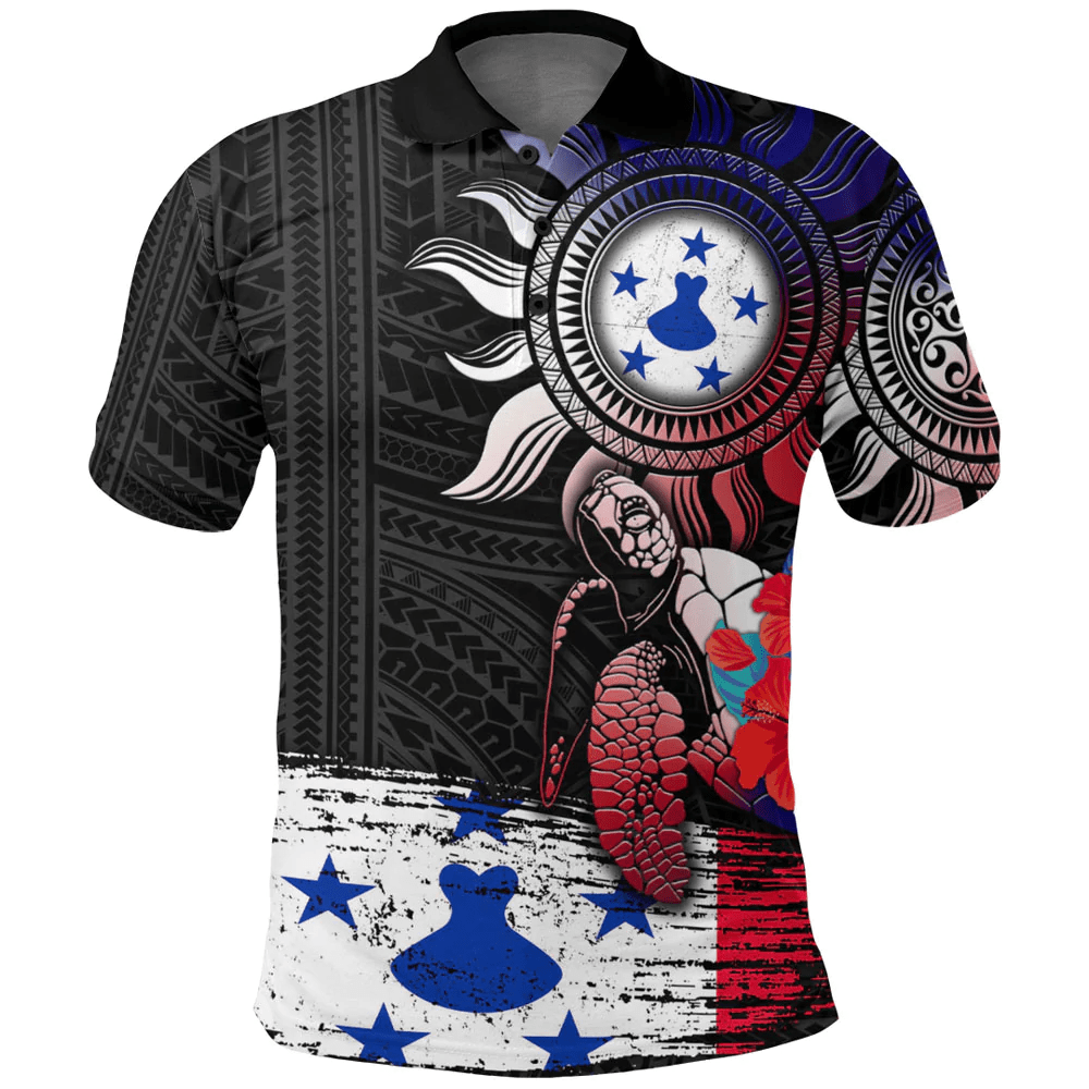 Clothing Australia Polynesian Sun and Turtle Tattoo Polo Shirts