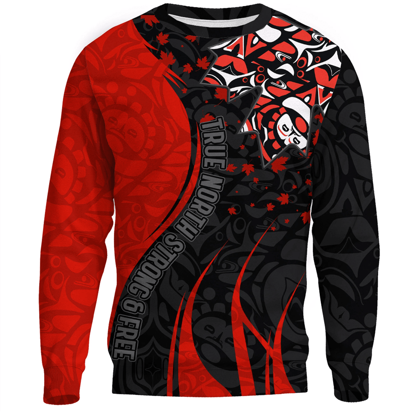Clothing Canada Haida Maple Leaf Tattoo True North Strong And Free Sweatshirts