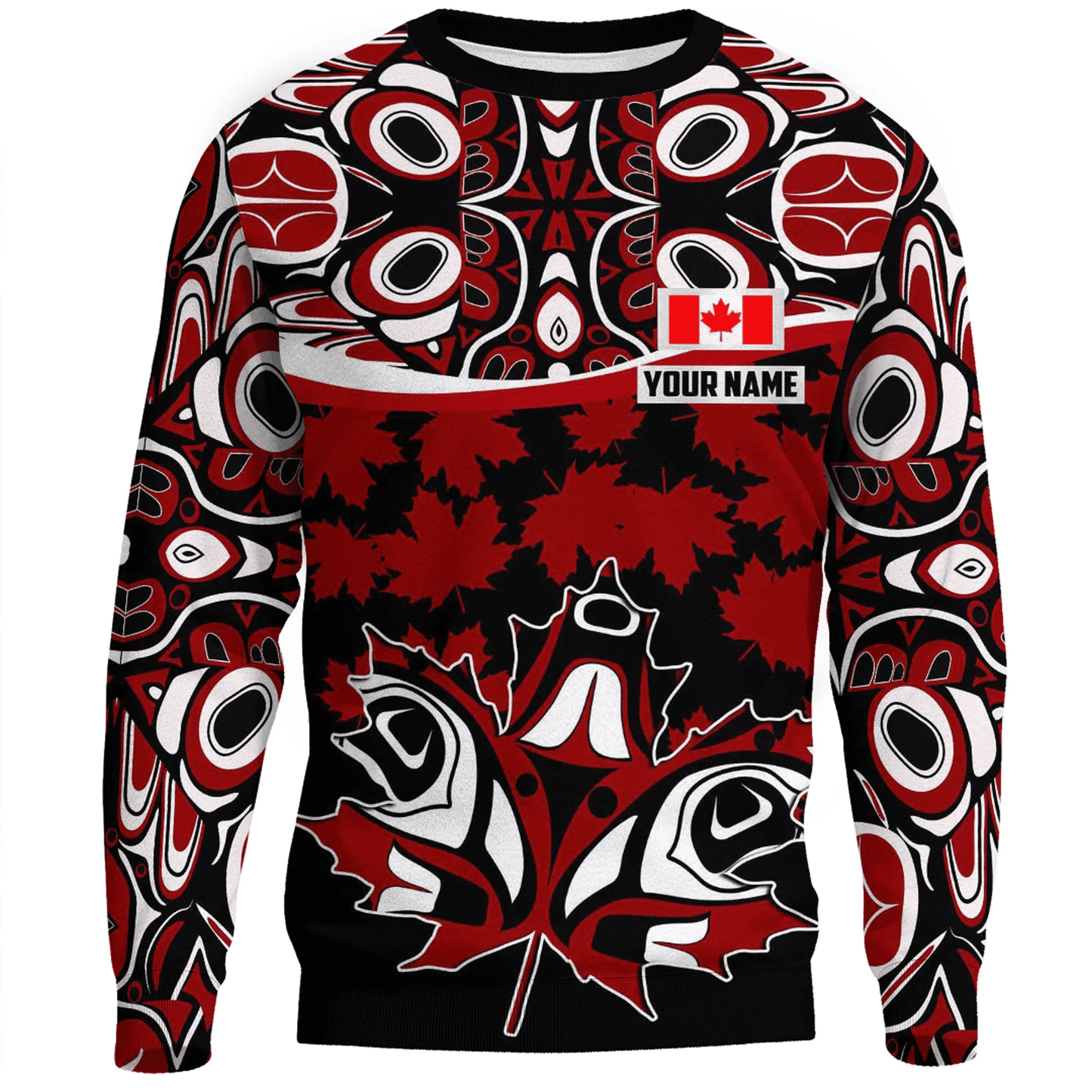Clothing Custom Canada Leaf and Haida Sweatshirts