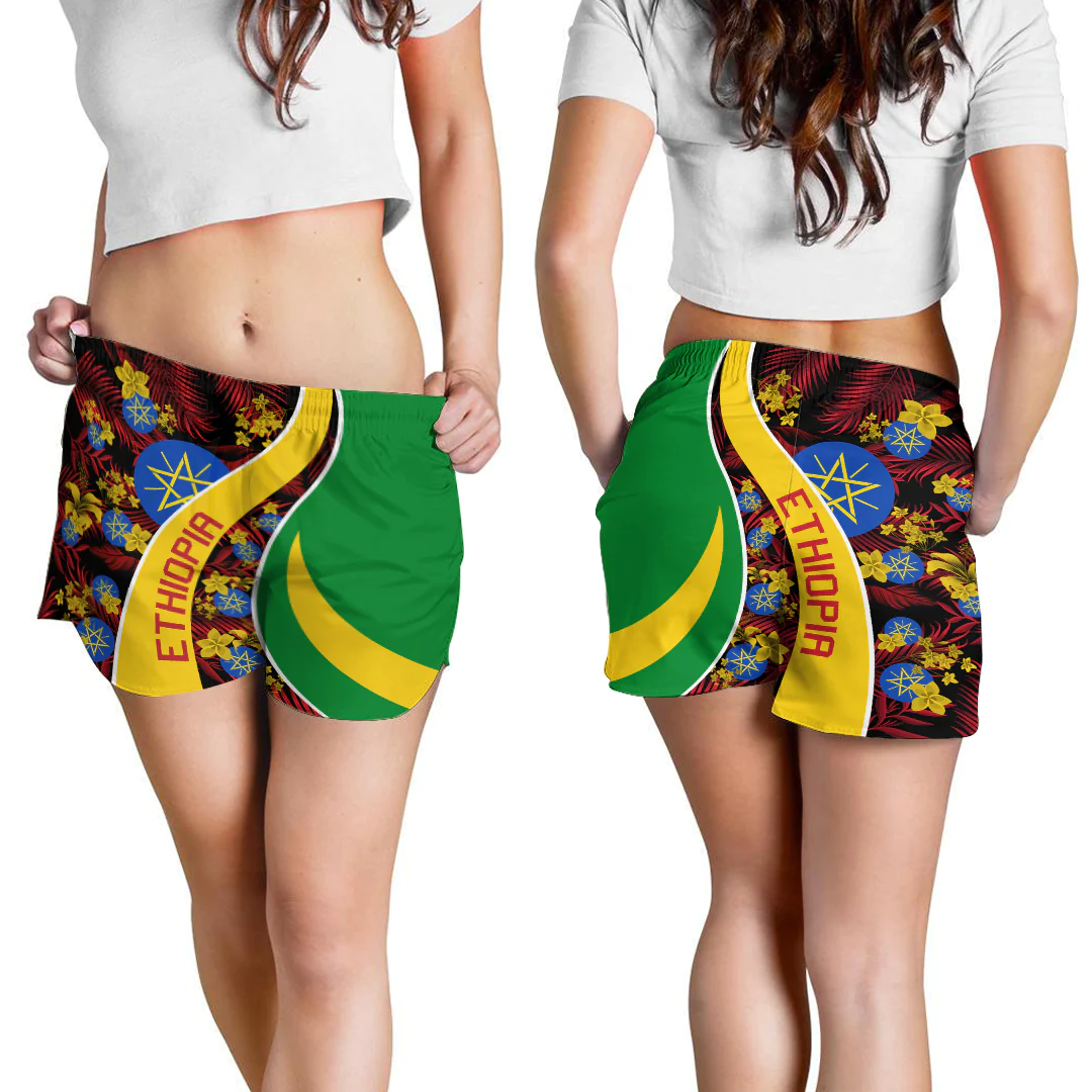 Shorts Ethiopia Short Vintage Tropical Summer Style