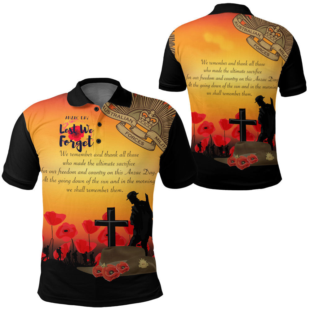 Clothing Anzac Day We Shall Remember Them Polo Shirt