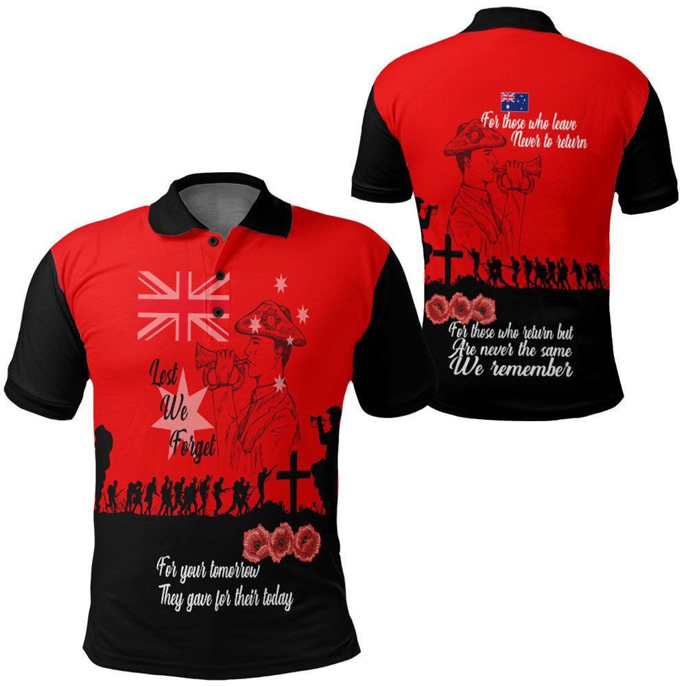 Clothing Lest We Forget For Those Who Leave Never To Return Polo Shirt