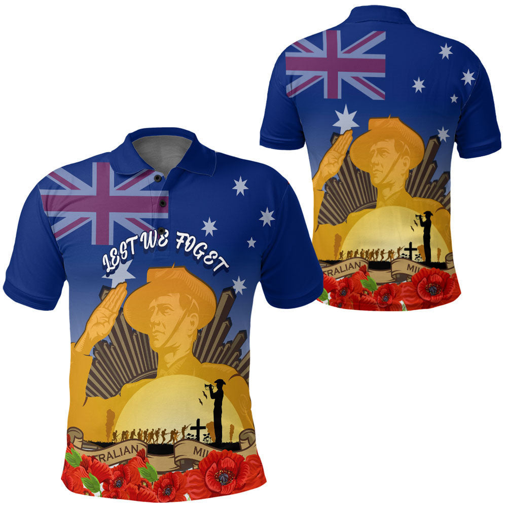 Clothing Australia Anzac Day Soldier Salute Polo Shirt