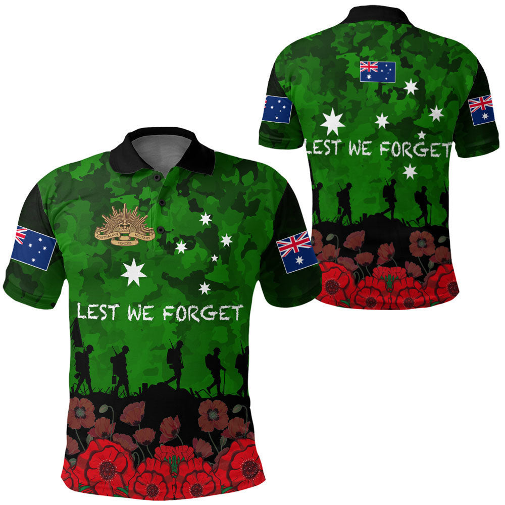 Clothing Australia Anzac Day Camouflage & Poppy Polo Shirt