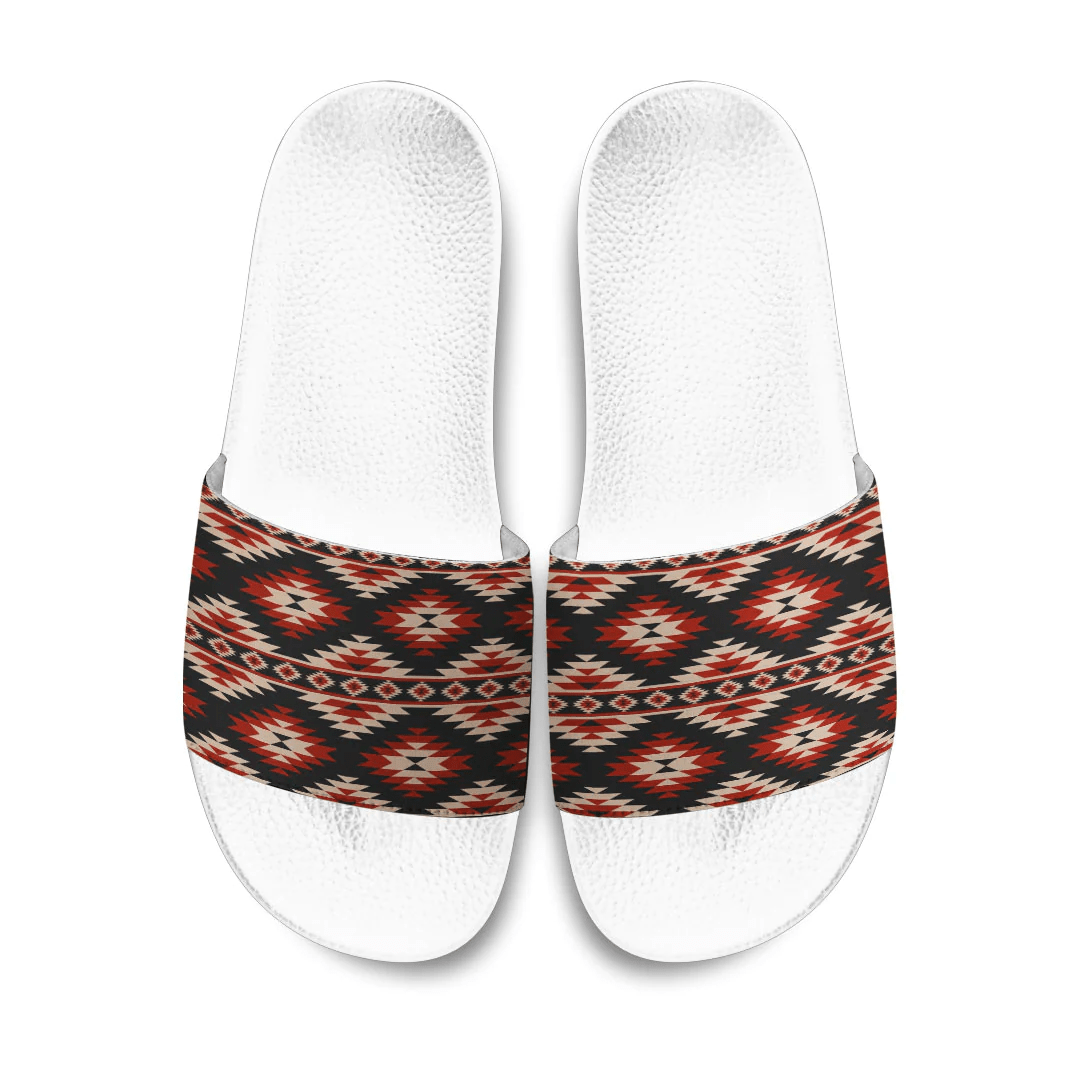 Slide Sandals Slide Sandals America Geometric Ethnic Seamless Pattern Traditional. American,Mexican Style