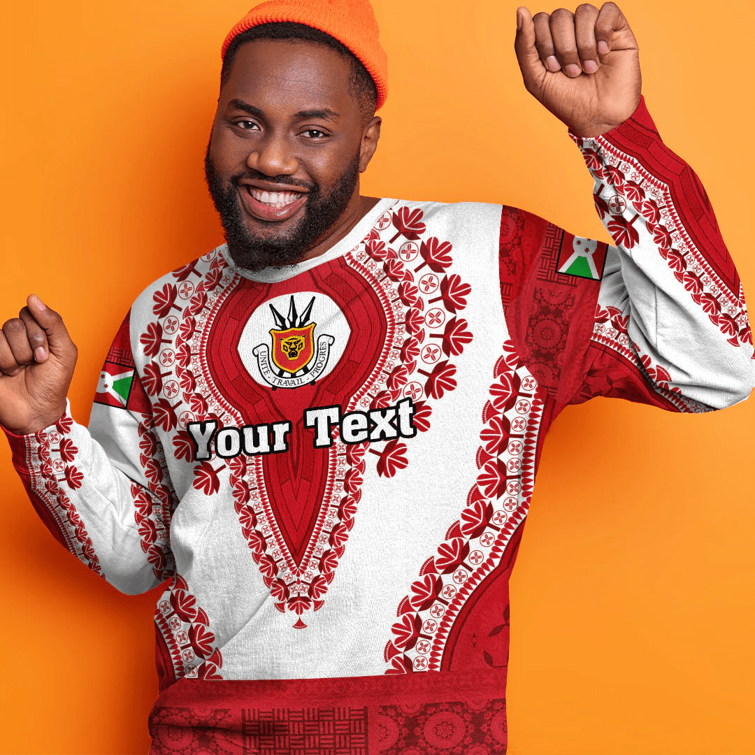 Africa Clothing Burundi White Verison Sweatshirt Vintage African Dashiki