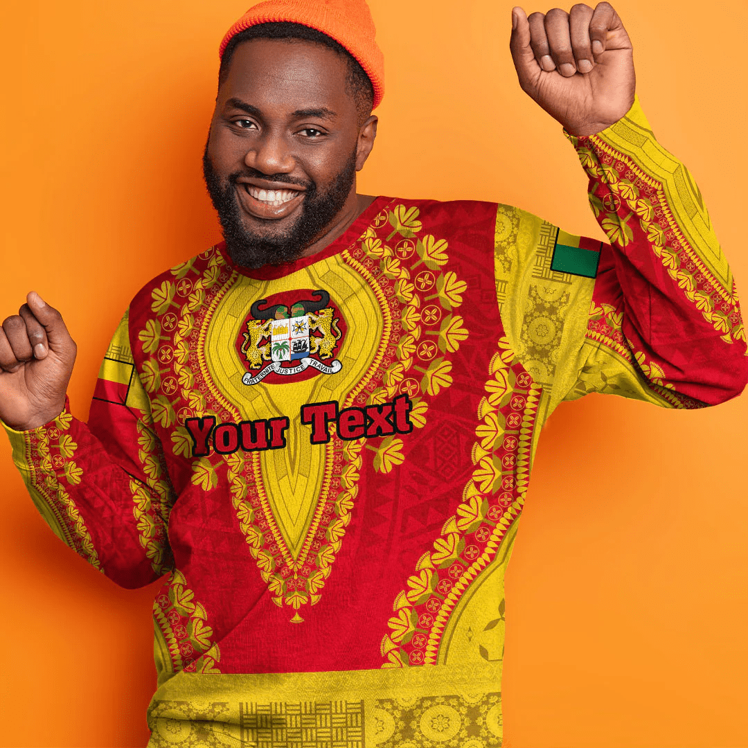 Africa Clothing Benin Red Version Sweatshirt Vintage African Dashiki