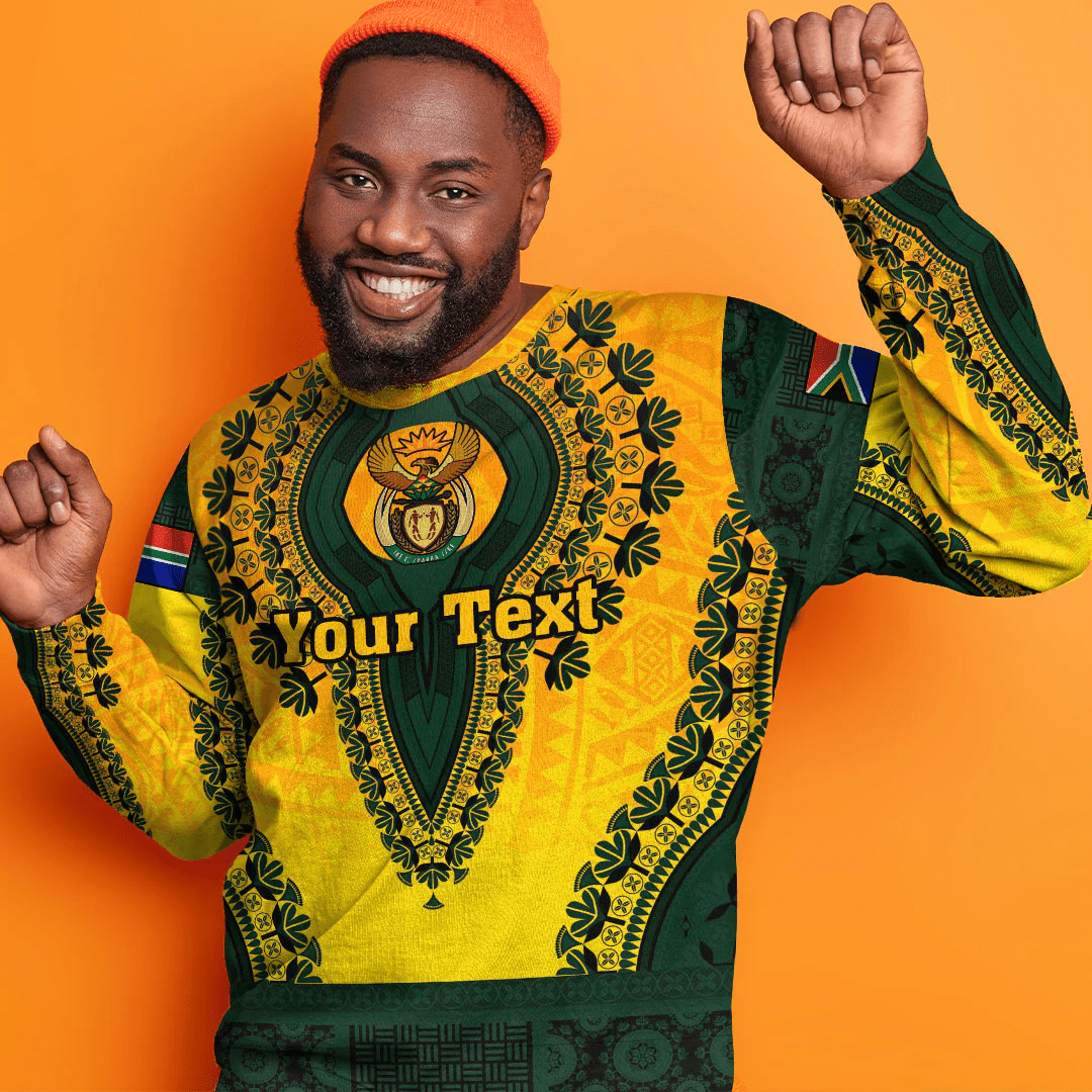 Africa Clothing South Africa Yellow Version Sweatshirt Vintage African Dashiki
