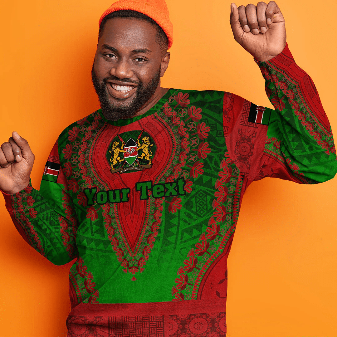Africa Clothing Kenya Green Version Sweatshirt Vintage African Dashiki