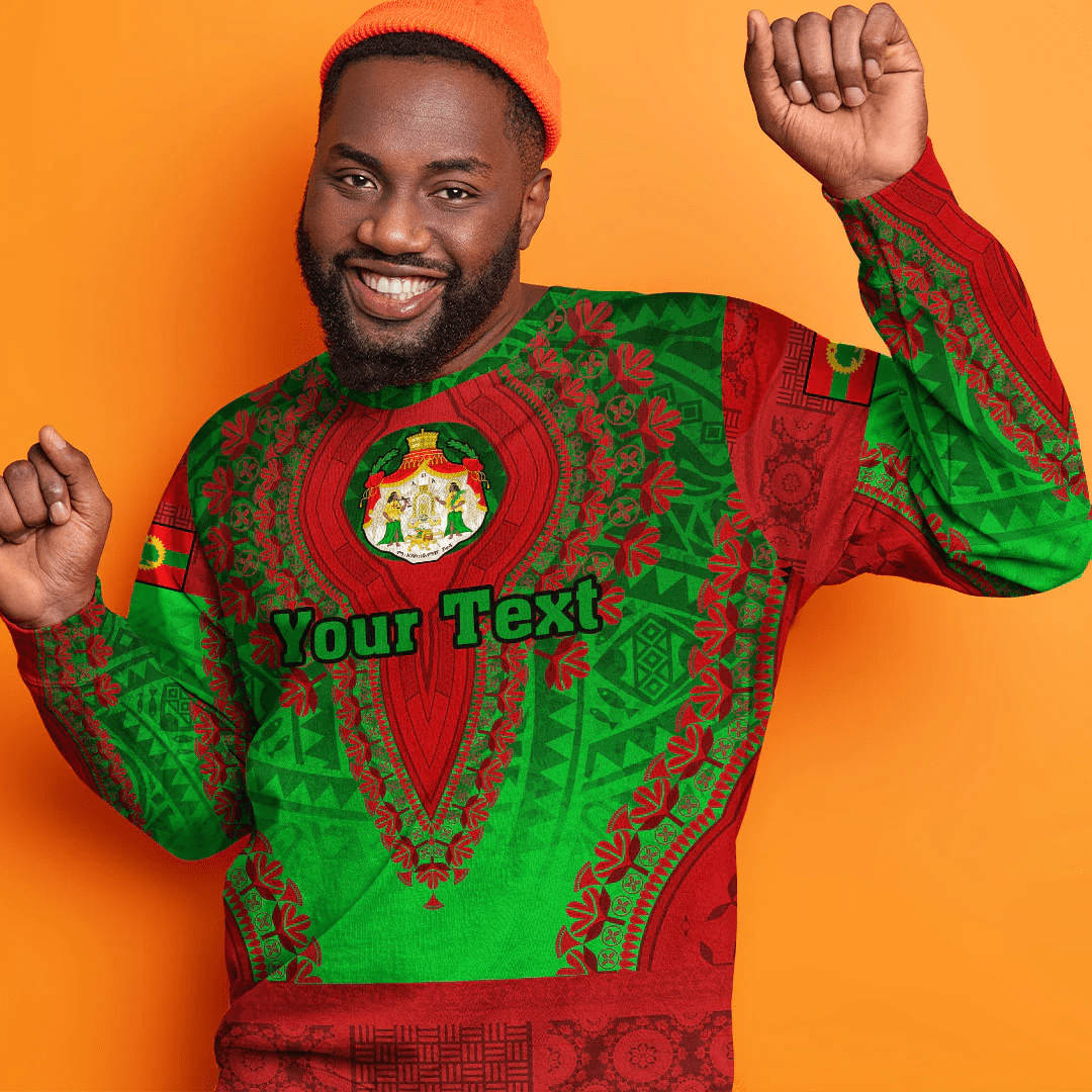Africa Clothing Oromo Green Version Sweatshirt Vintage African Dashiki