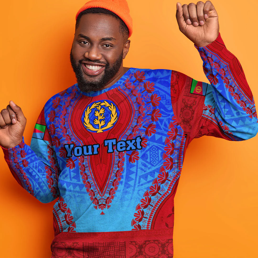 Africa Clothing Eritrea Blue Version Sweatshirt Vintage African Dashiki