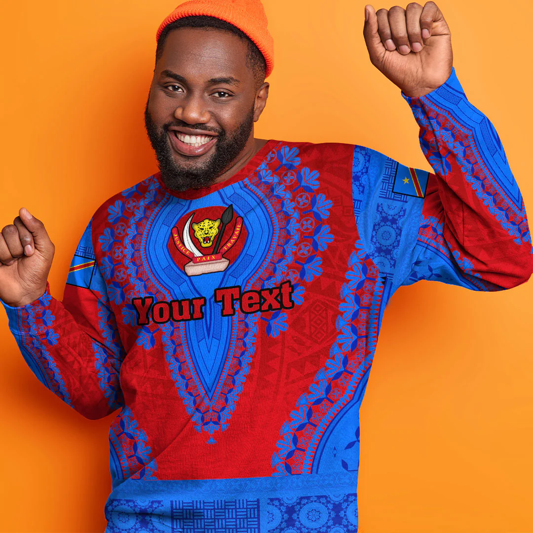Africa Clothing Democratic Republic Of The Congo Red Version Sweatshirt Vintage African Dashiki