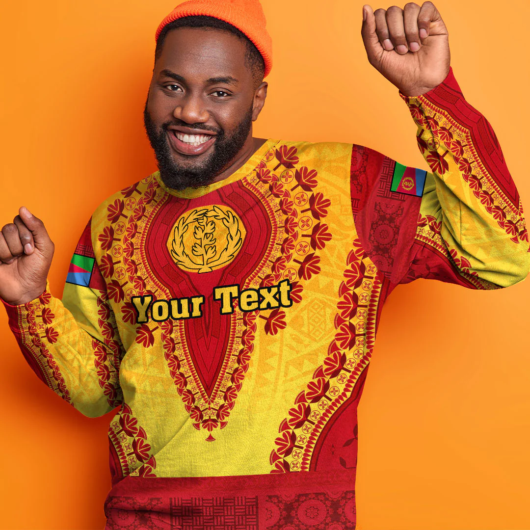 Africa Clothing Eritrea Yellow Version Sweatshirt Vintage African Dashiki