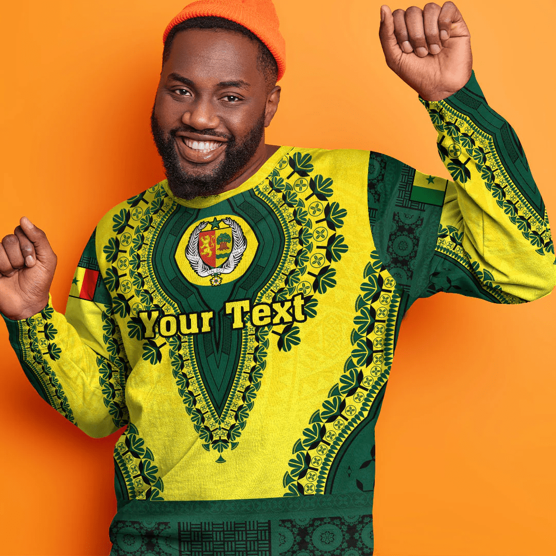 Africa Clothing Senegal Yellow Version Sweatshirt Vintage African Dashiki