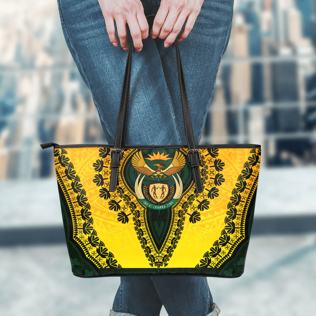 Africa Bag South Africa Yellow Version Leather Tote Bag Vintage African Dashiki