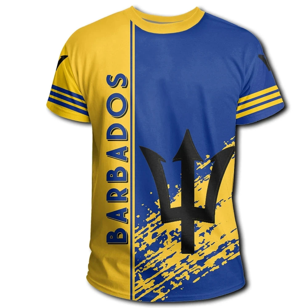 Barbados Coat Of Arms T Shirt Quarter Style