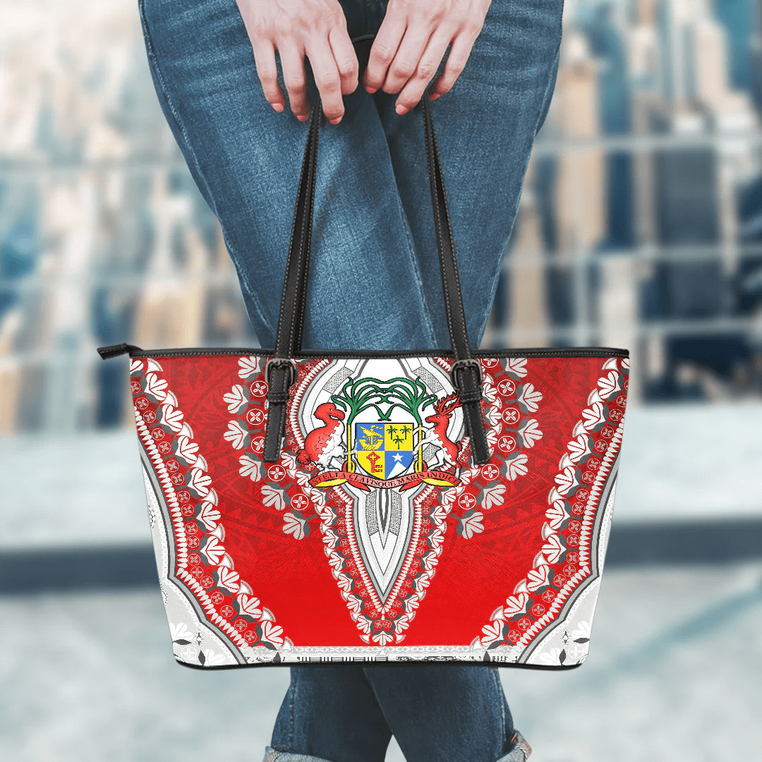 Africa Bag Mauritius Leather Tote Bag Vintage African Dashiki