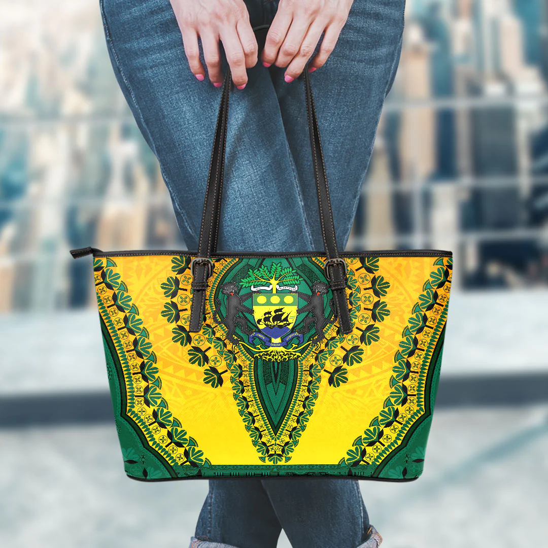 Africa Bag Gabon Leather Tote Bag Vintage African Dashiki