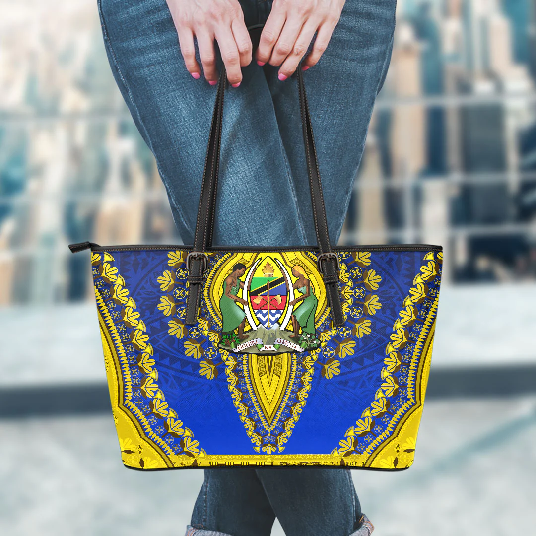 Africa Bag Tanzania Leather Tote Bag Vintage African Dashiki