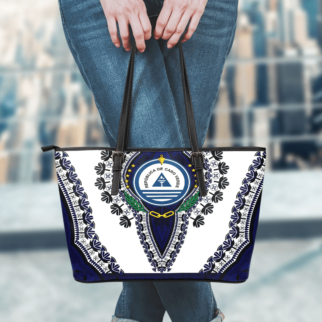 Africa Bag Cape Verde White Version Leather Tote Bag Vintage African Dashiki